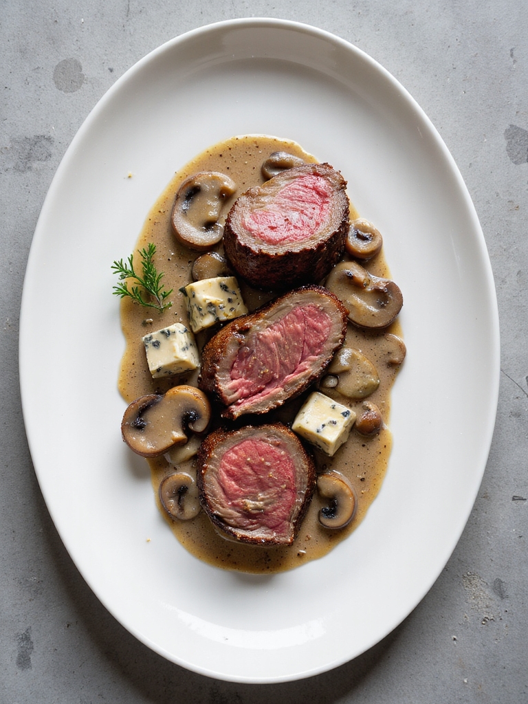 indulgent beef with sauce