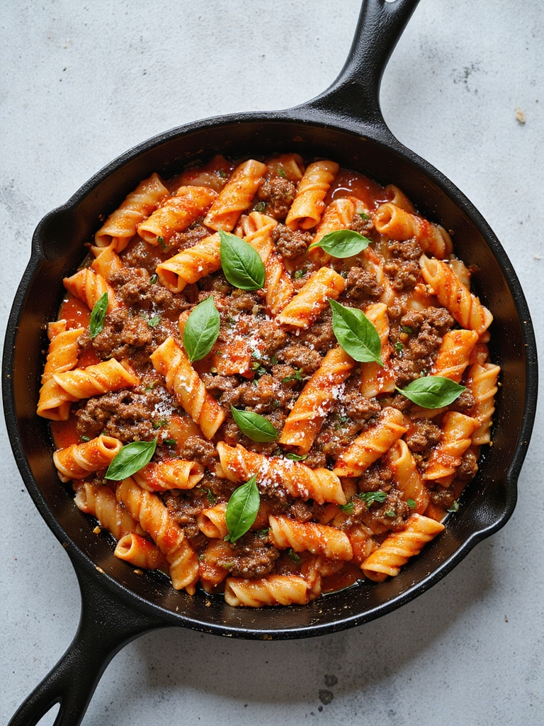 italian beef pasta skillet