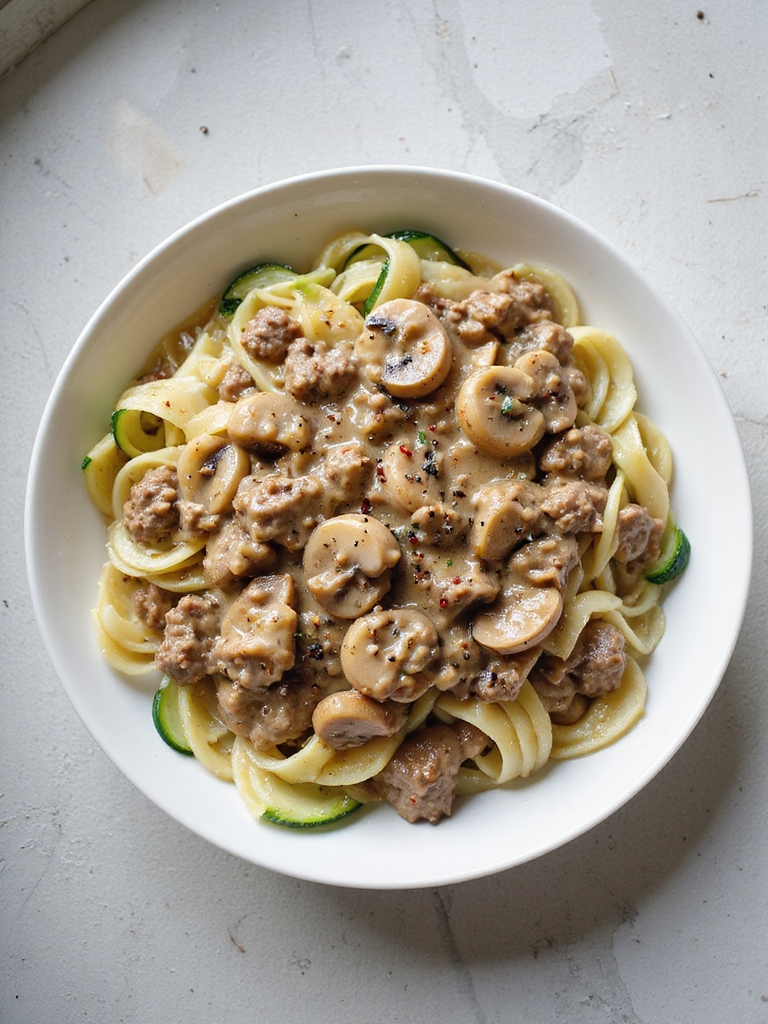 keto ground beef stroganoff recipe