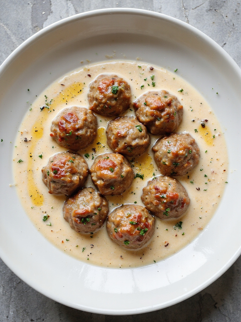 keto meatballs with creamy sauce