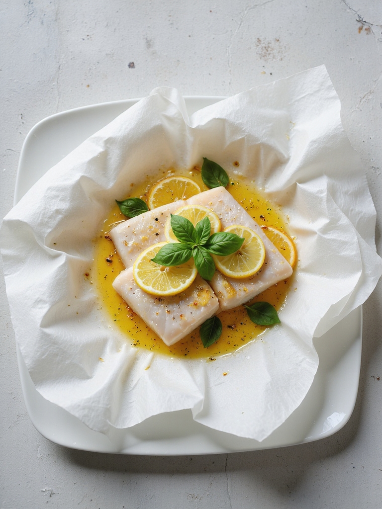 lemon basil fish parchment packets