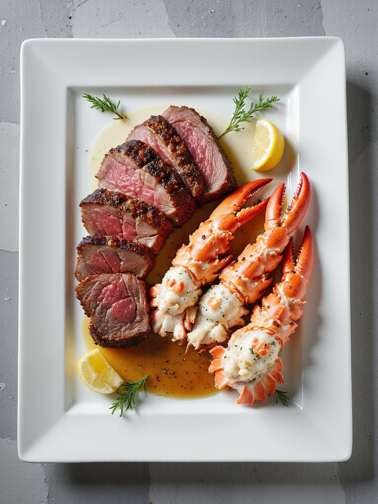 luxurious beef and lobster