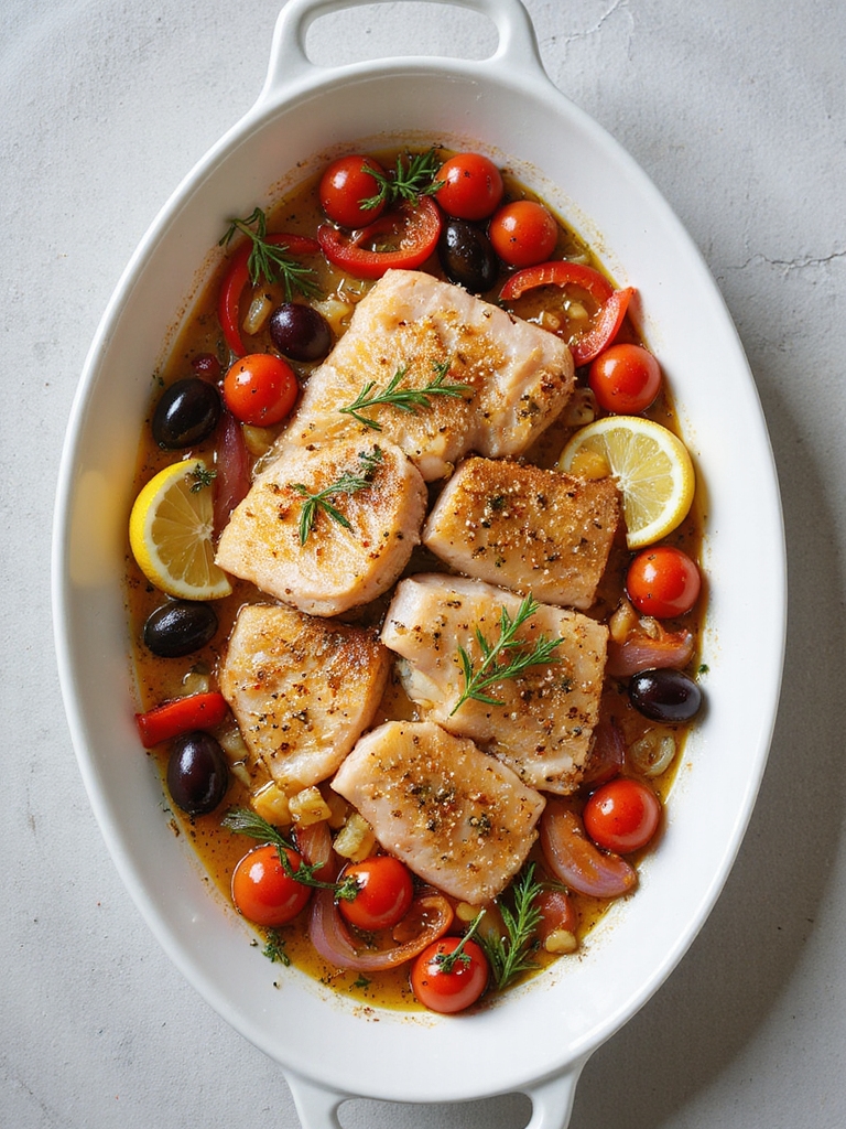 mediterranean baked fish recipe