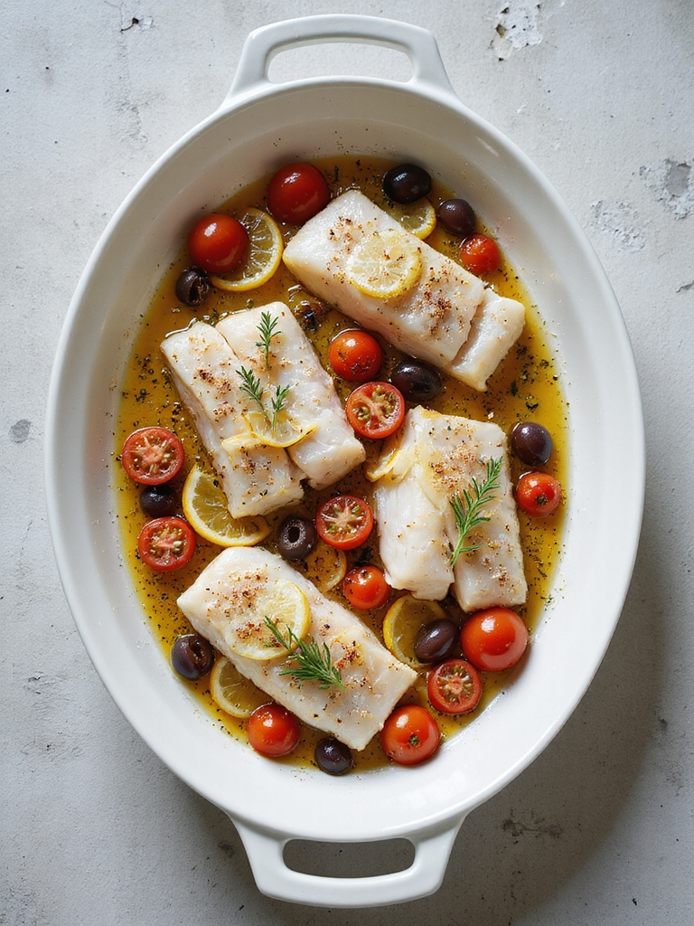 mediterranean baked pollock recipe