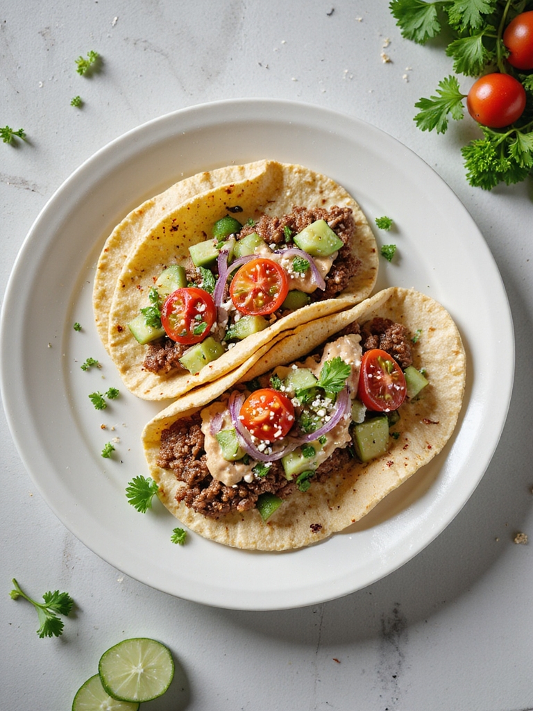 mediterranean beef taco fusion