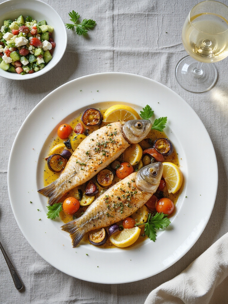 mediterranean fish and wine