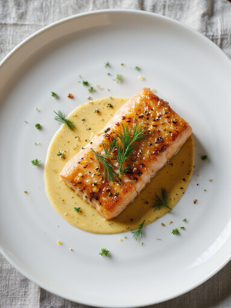mustard herb glazed salmon