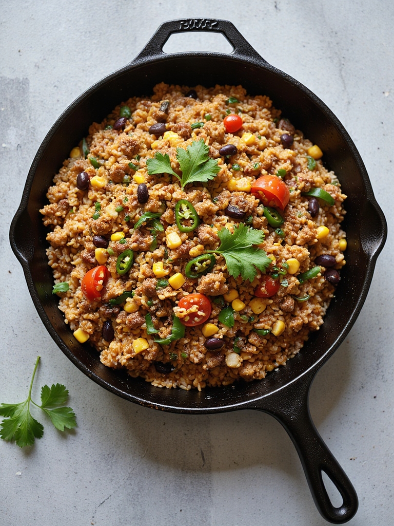 one pan beef and rice