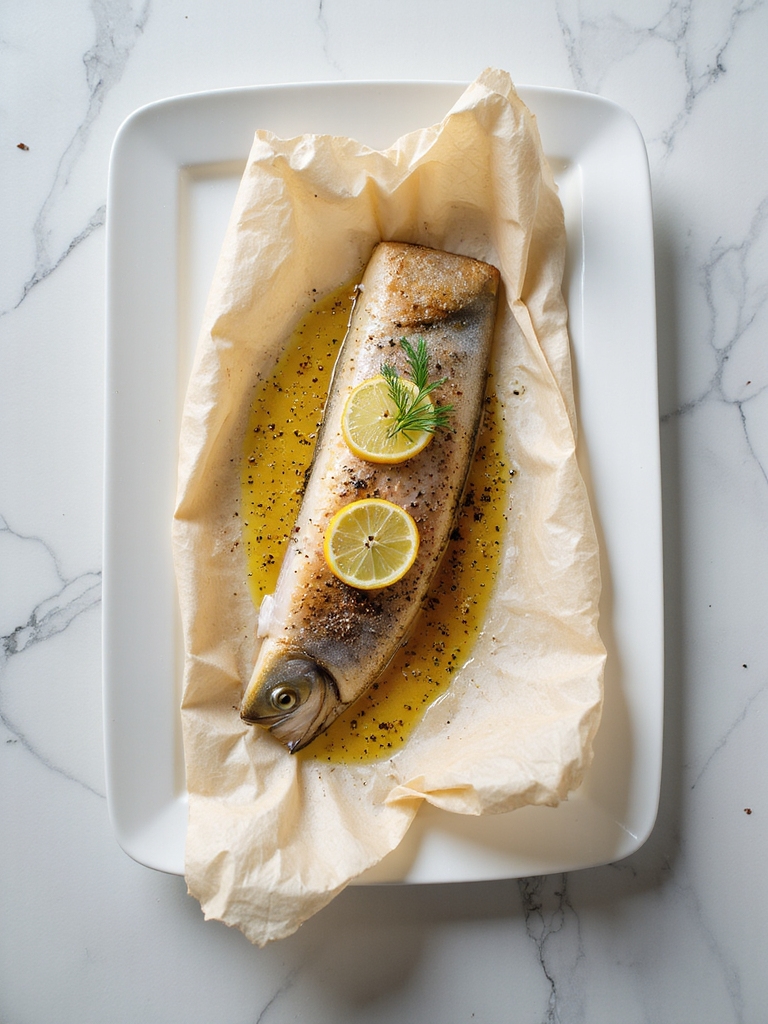 parchment baked lemon dill trout