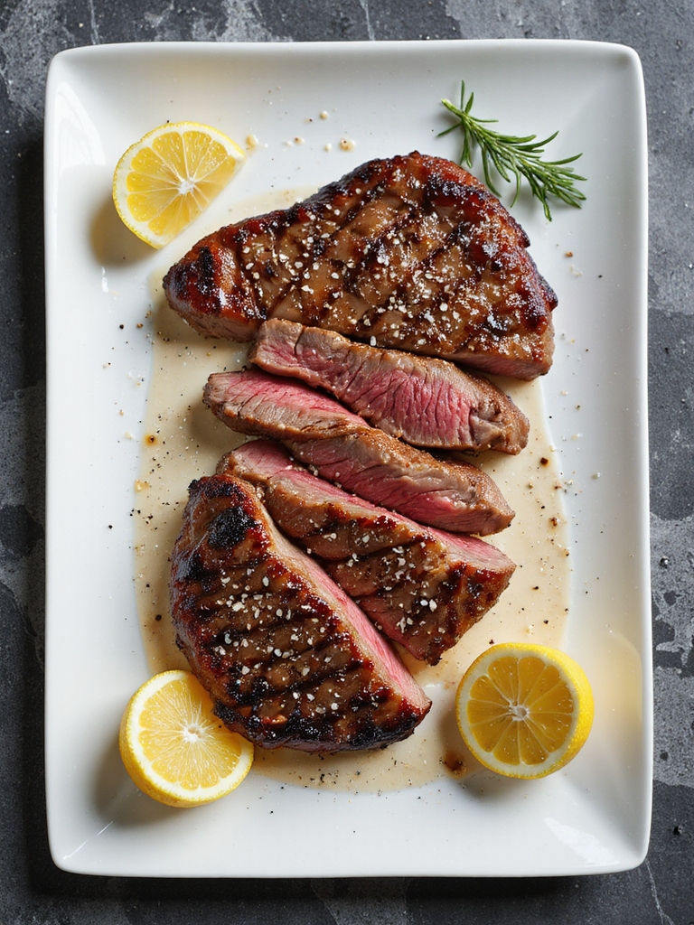 perfectly seasoned grilled steak