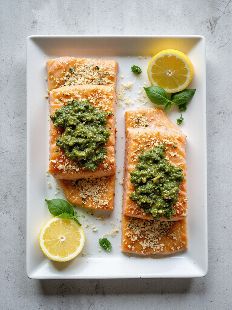 pesto salmon baked perfection