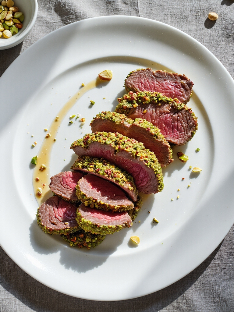 pistachio crusted beef perfection