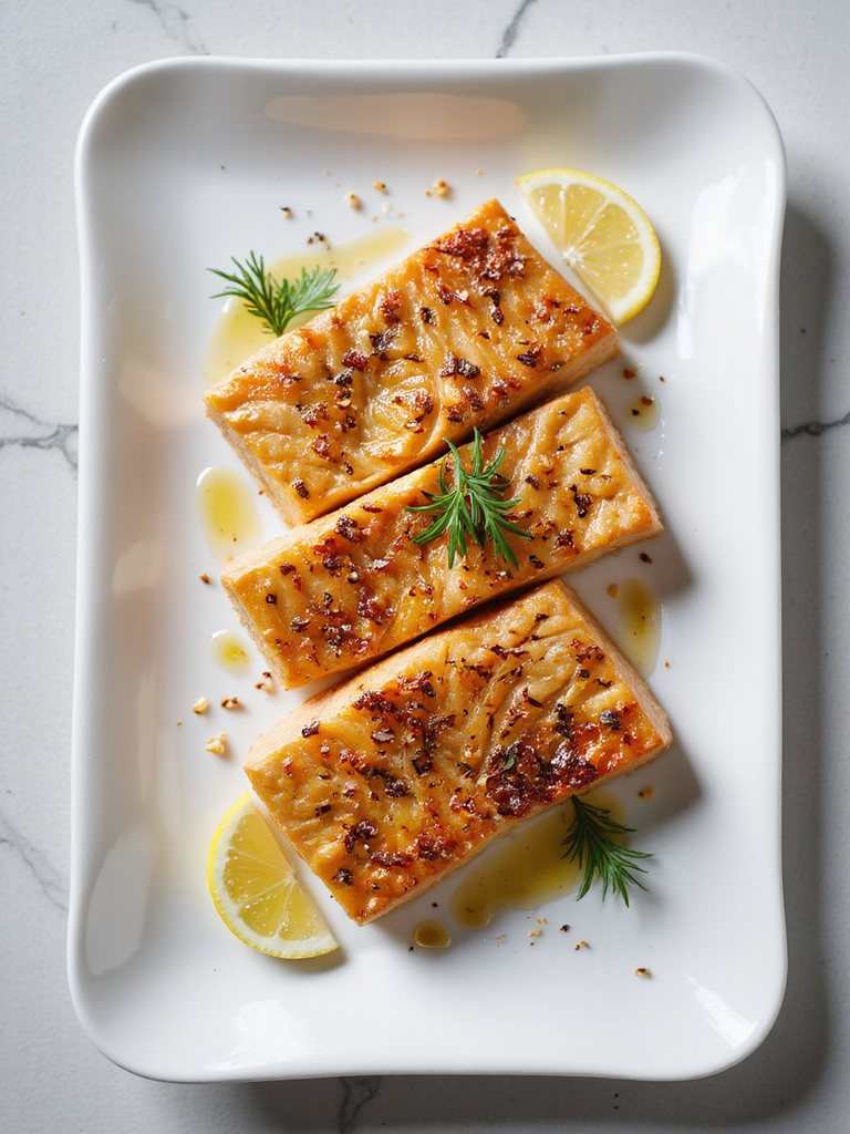 plant based crispy tofu salmon