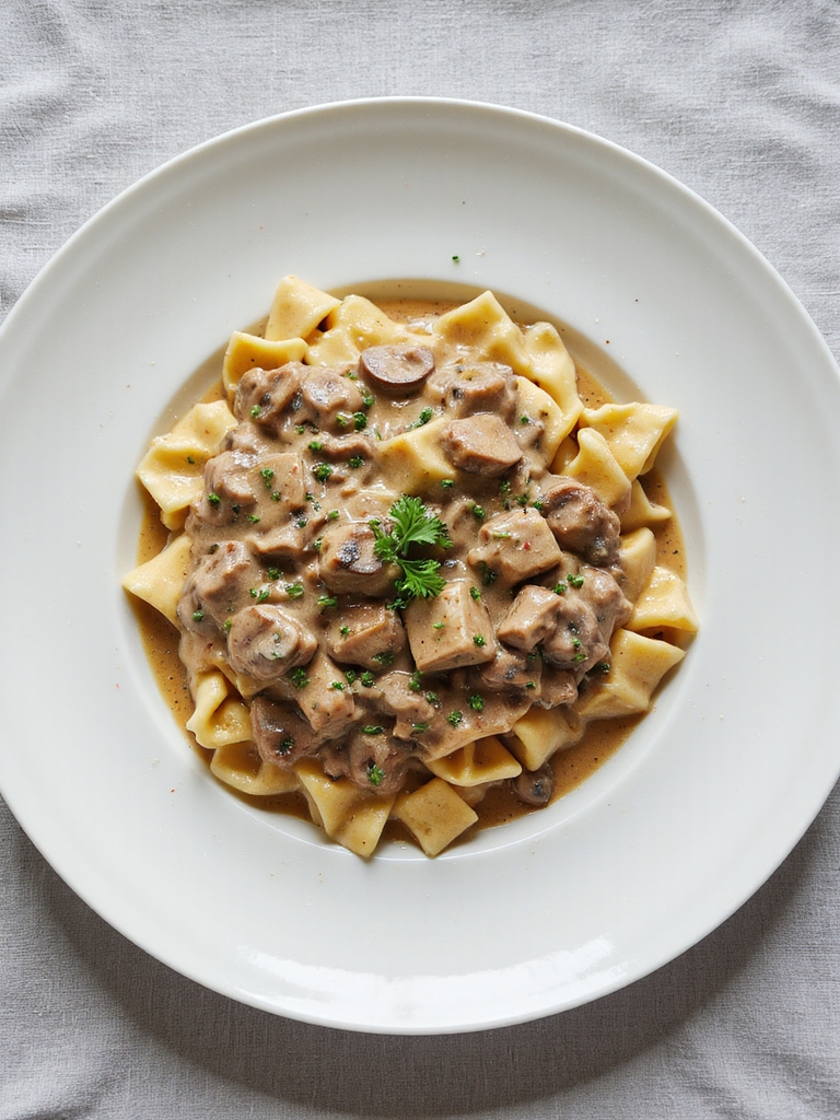 quick canned beef stroganoff