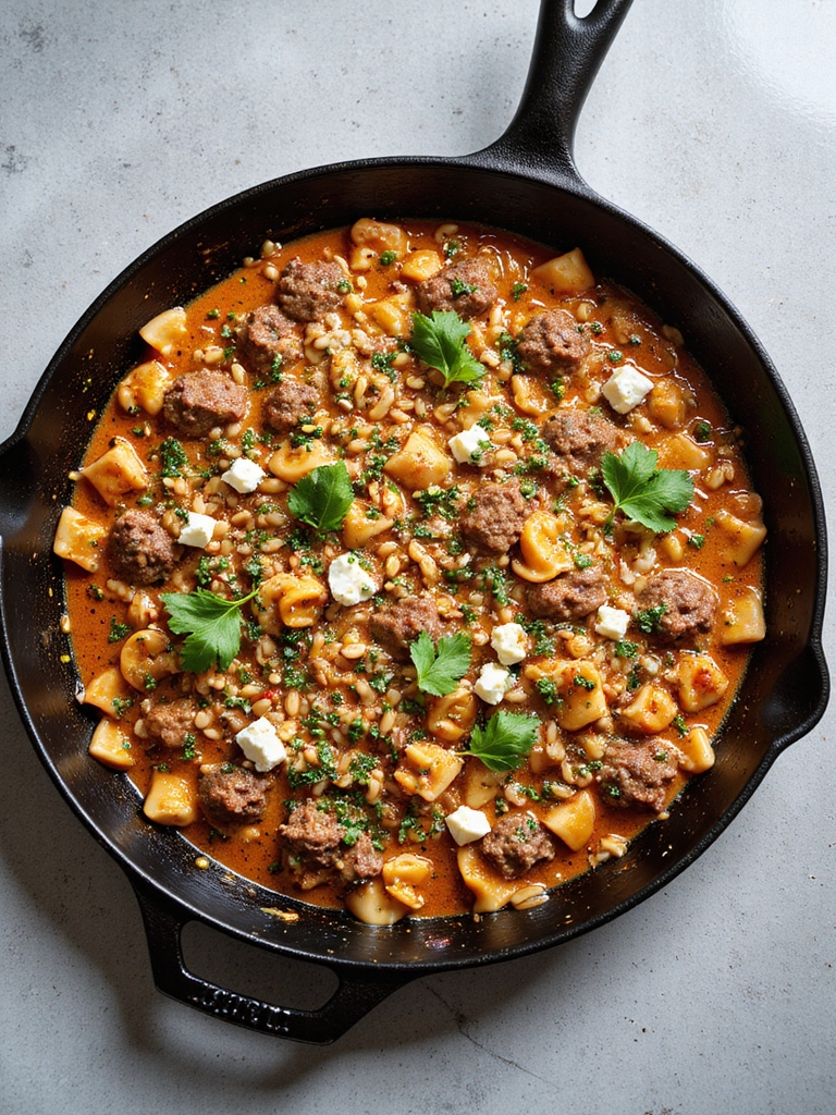 quick greek beef skillet