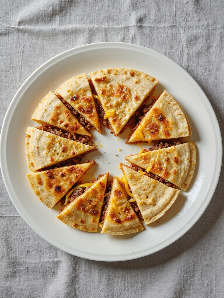 savory beef and cheese quesadillas