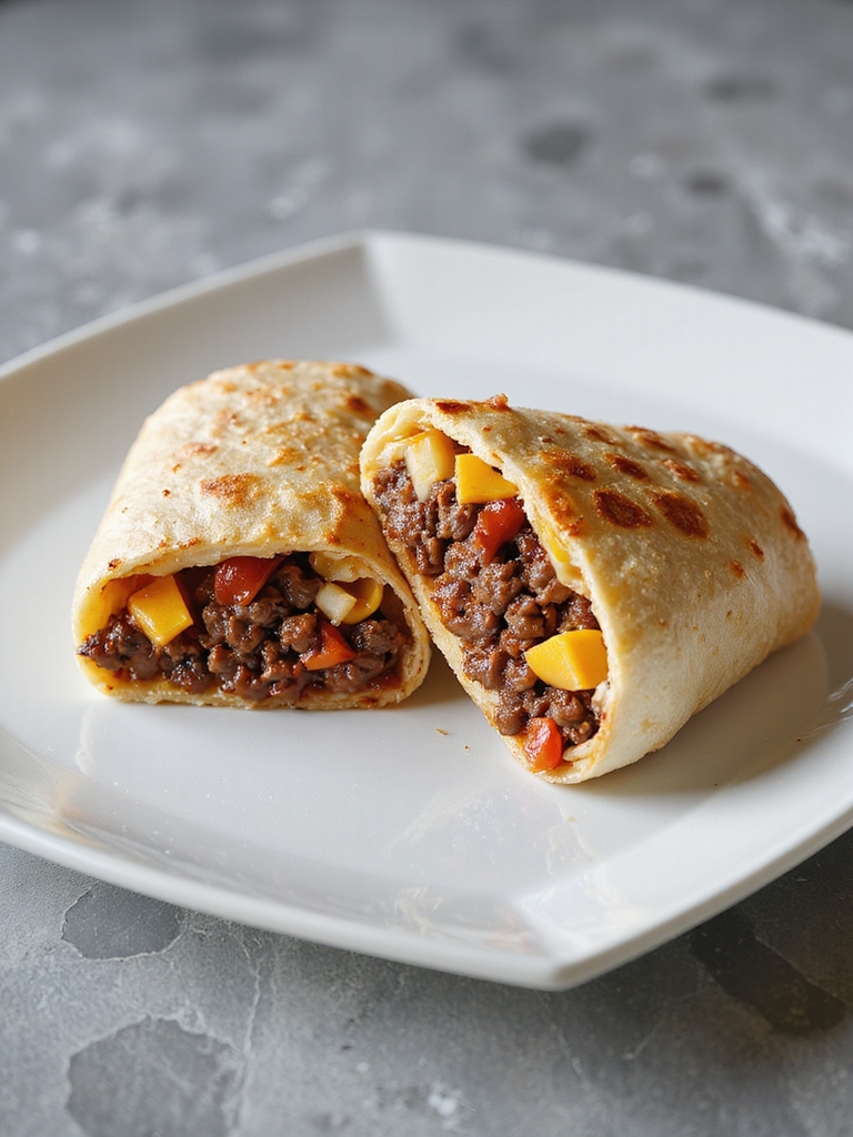 savory beef and chorizo burrito