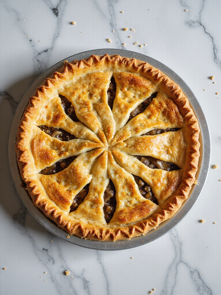savory beef and mushroom pie