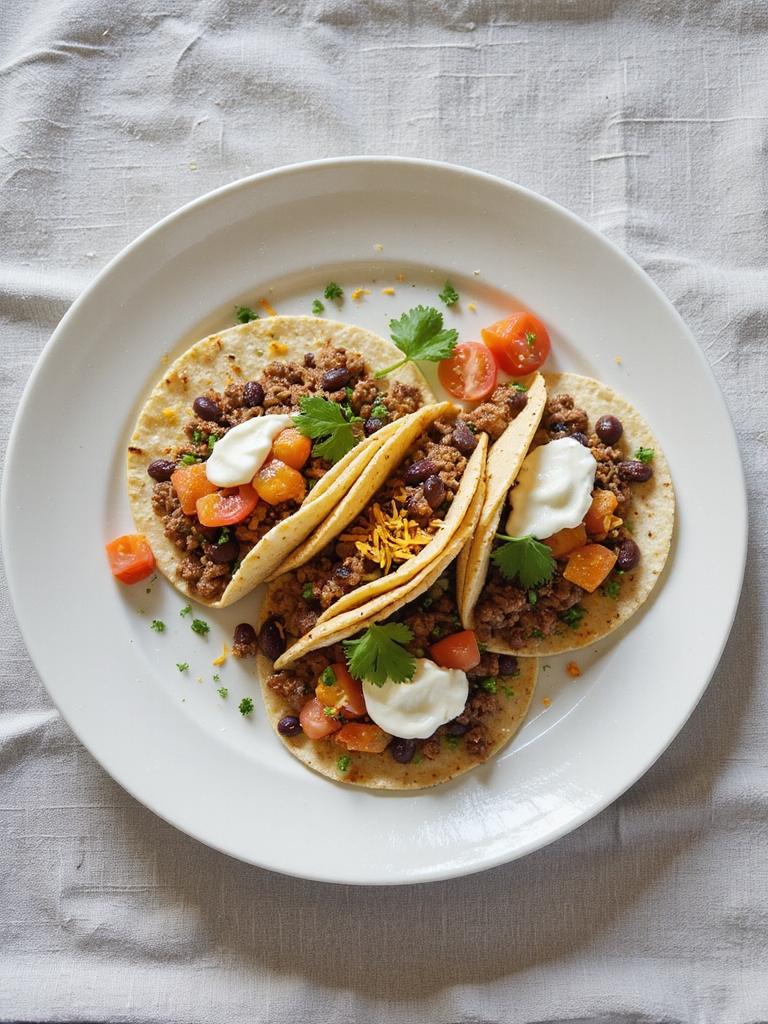 savory beef black bean tacos