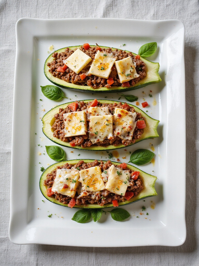 savory beef filled zucchini boats