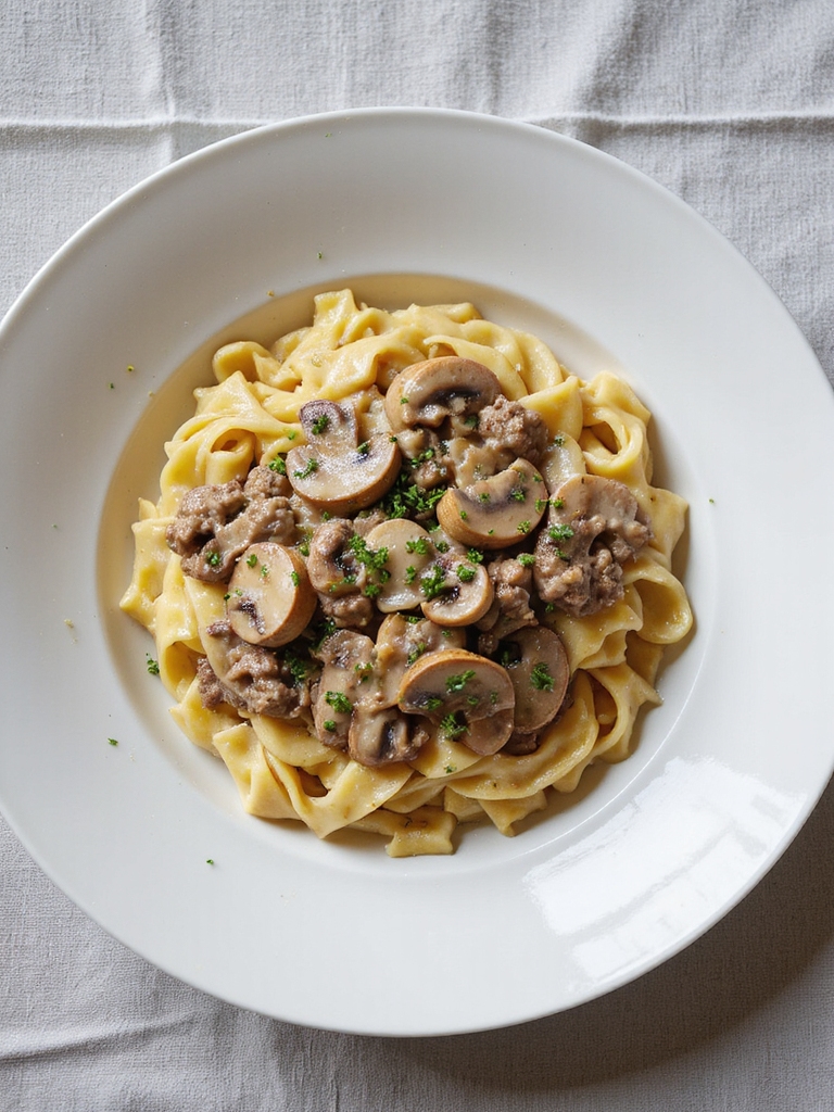 savory beef mushroom stroganoff
