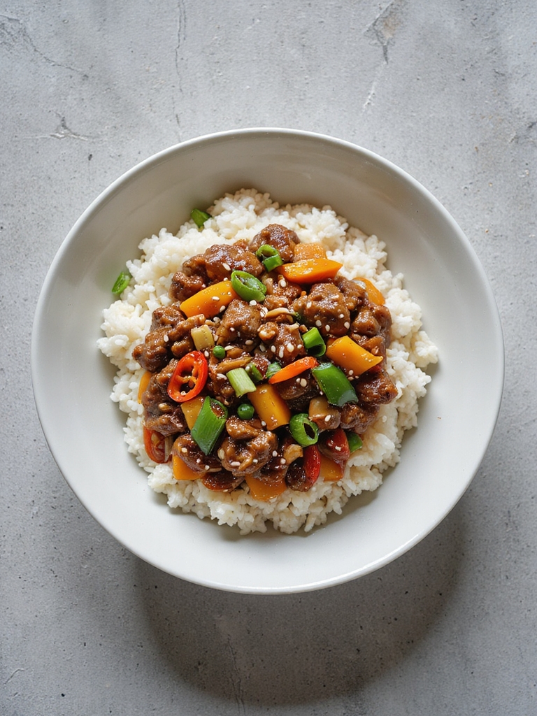 savory beef rice stir fry
