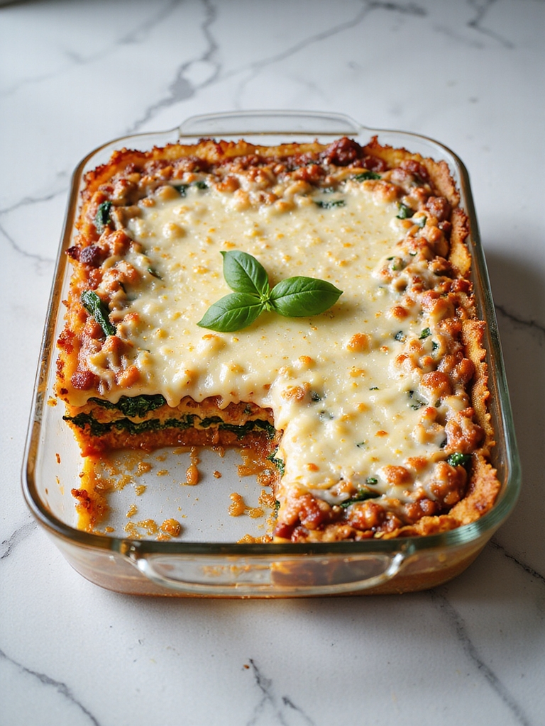 savory beef spinach lasagna