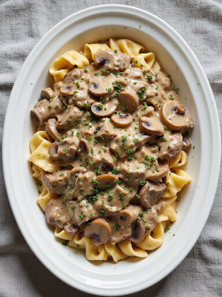savory beef stroganoff recipe