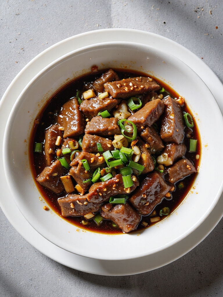 savory caramelized beef scallions