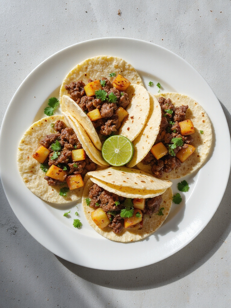 savory ground beef tacos