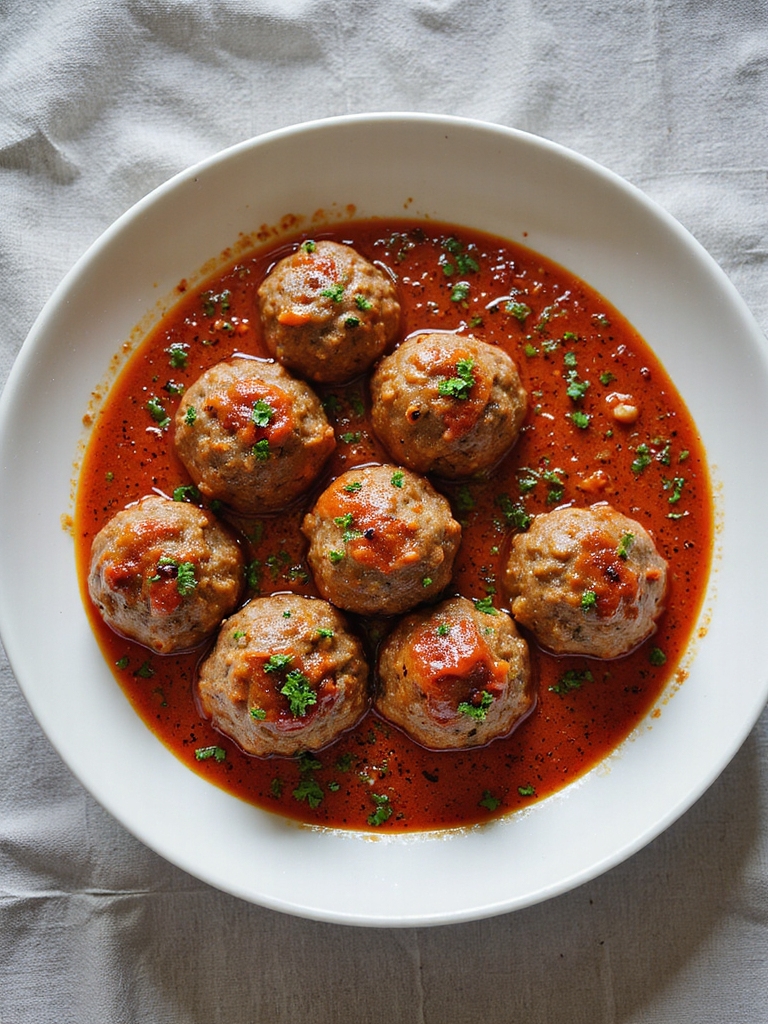savory juicy beef meatballs
