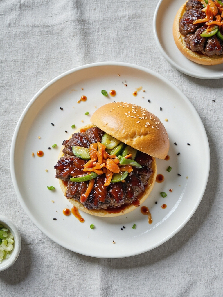 savory korean bulgogi burger