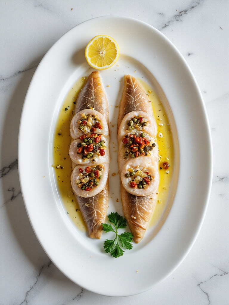 savory mediterranean stuffed sole
