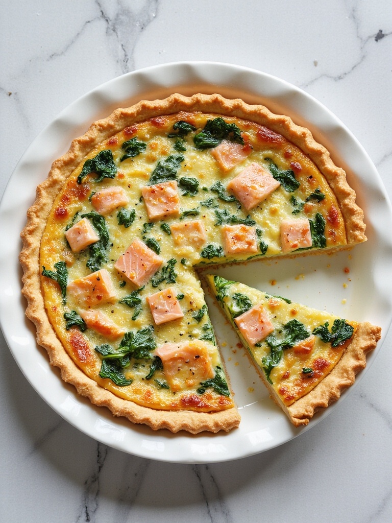 savory salmon spinach quiche