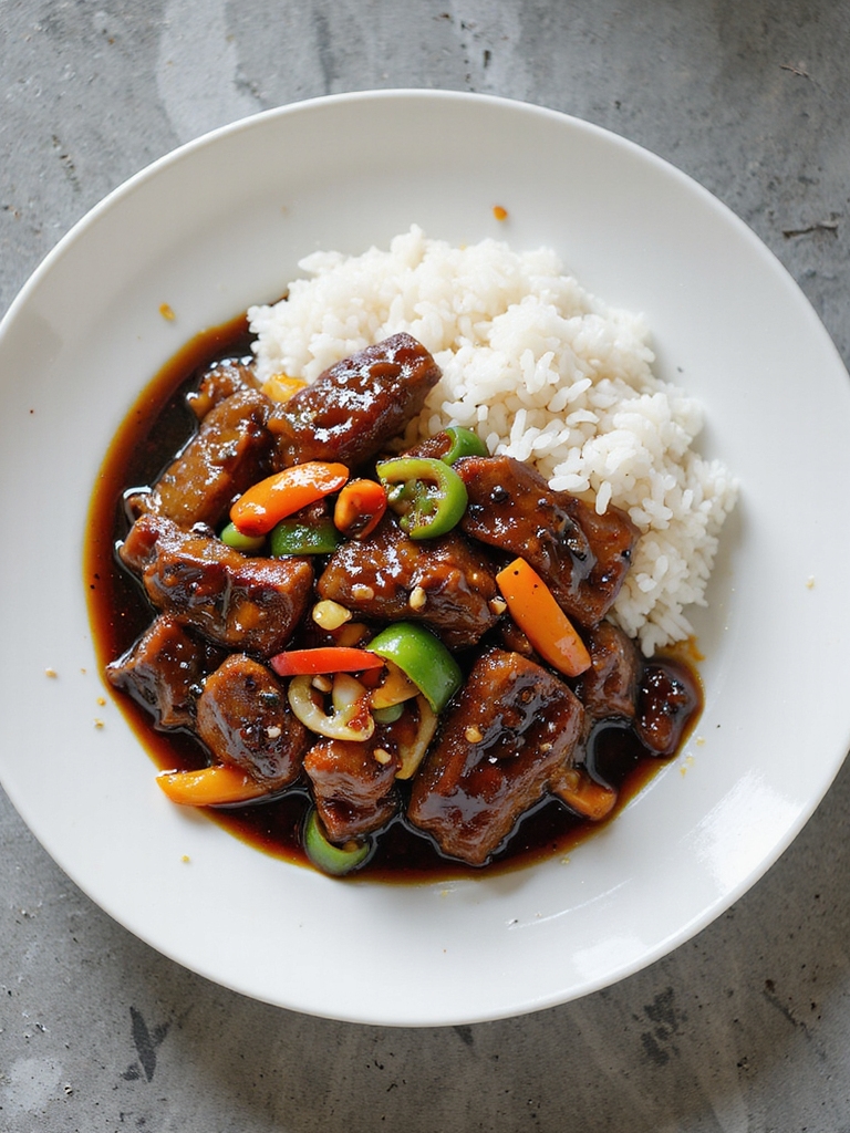 savory stir fried black pepper beef