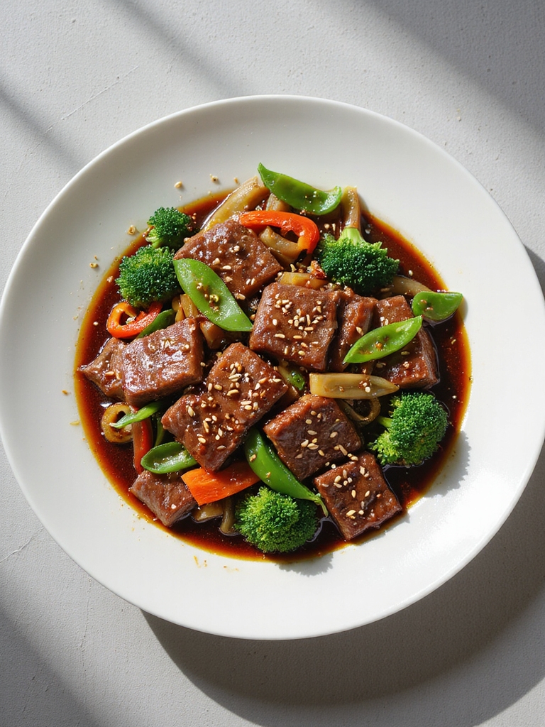 savory stir fry with beef