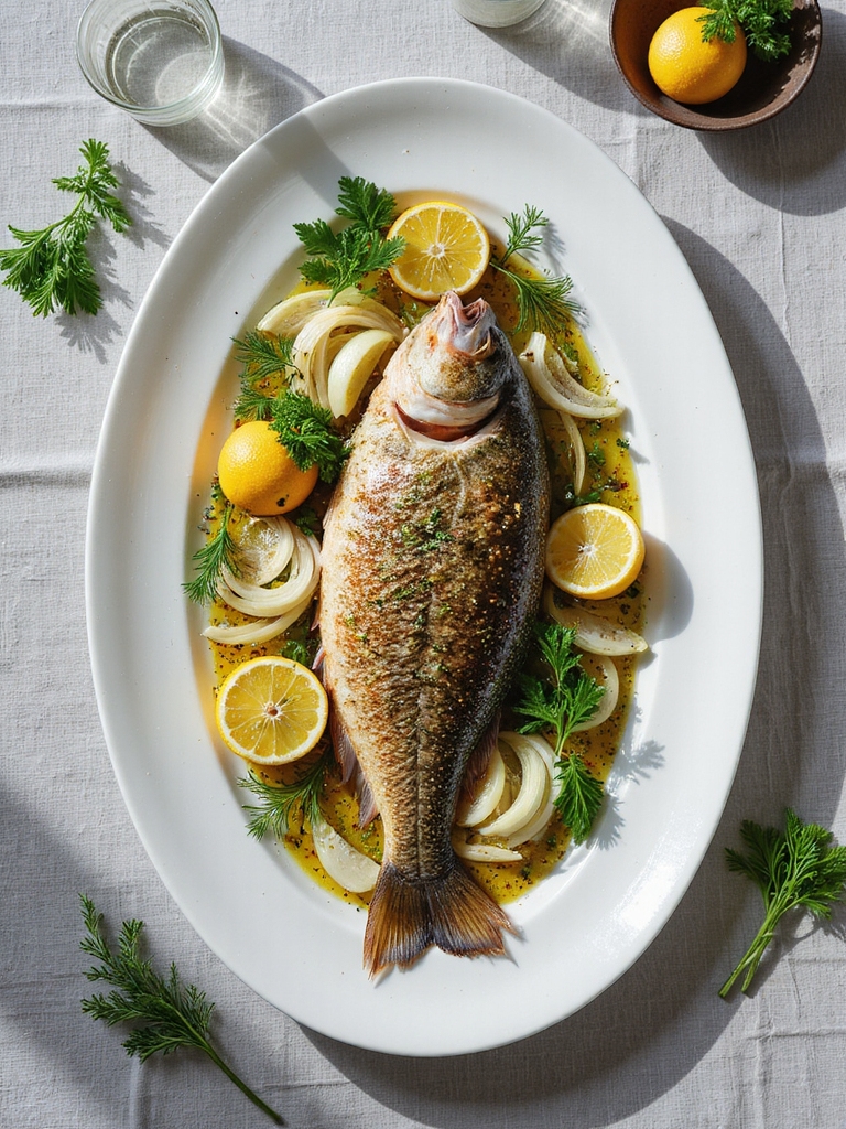 seasonal stuffed whole fish
