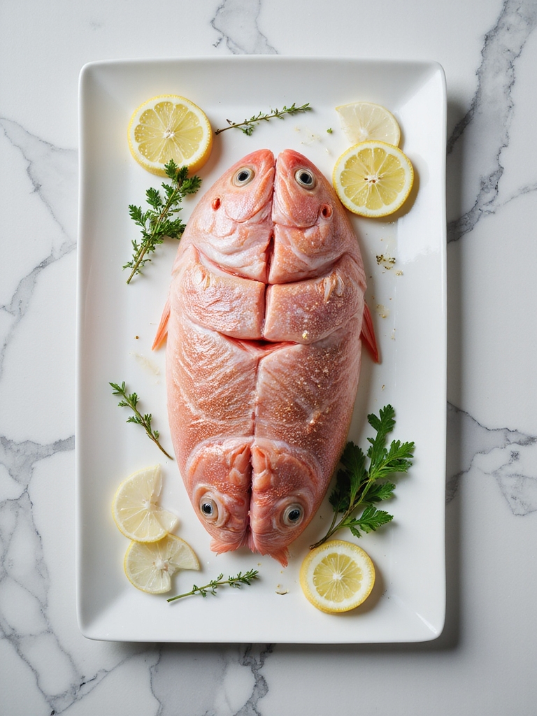 selecting fresh medium sized fish