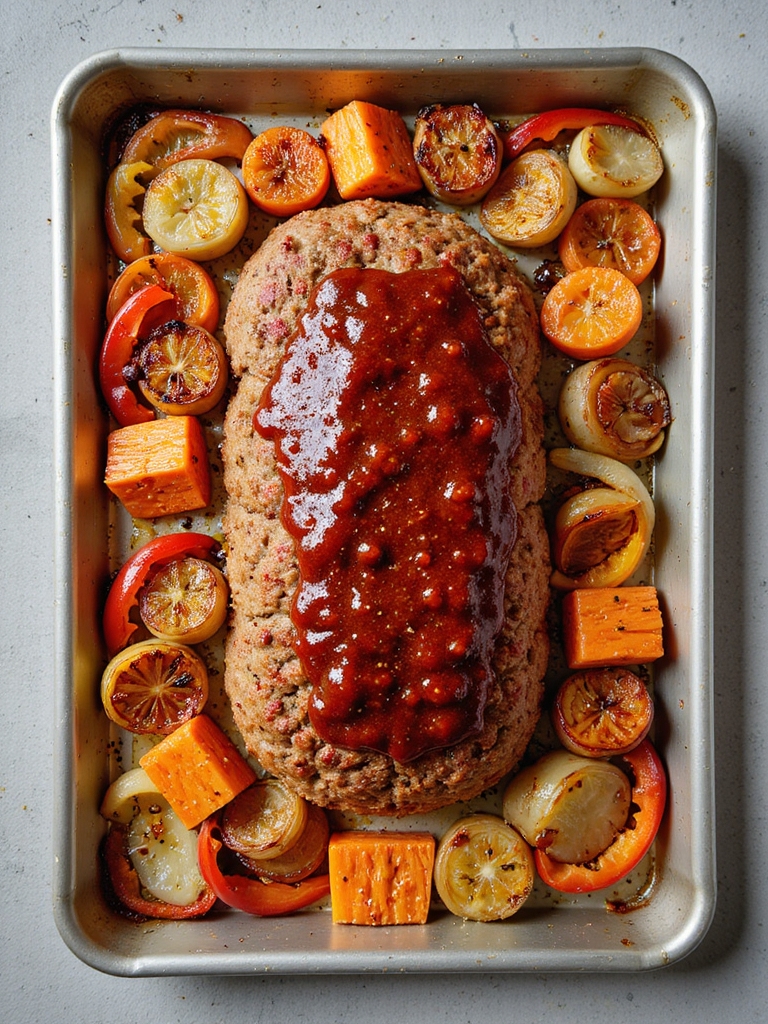 sheet pan meatloaf dinner