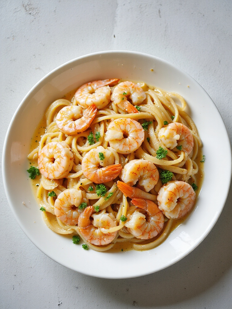shrimp garlic lemon linguine