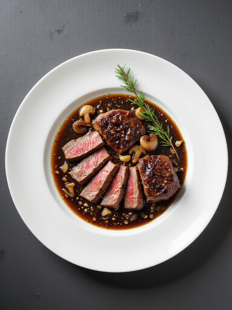 sirloin steak with mushroom sauce