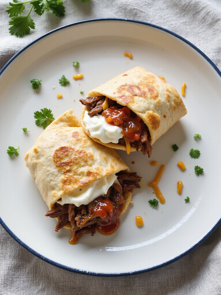slow cooker shredded beef burrito