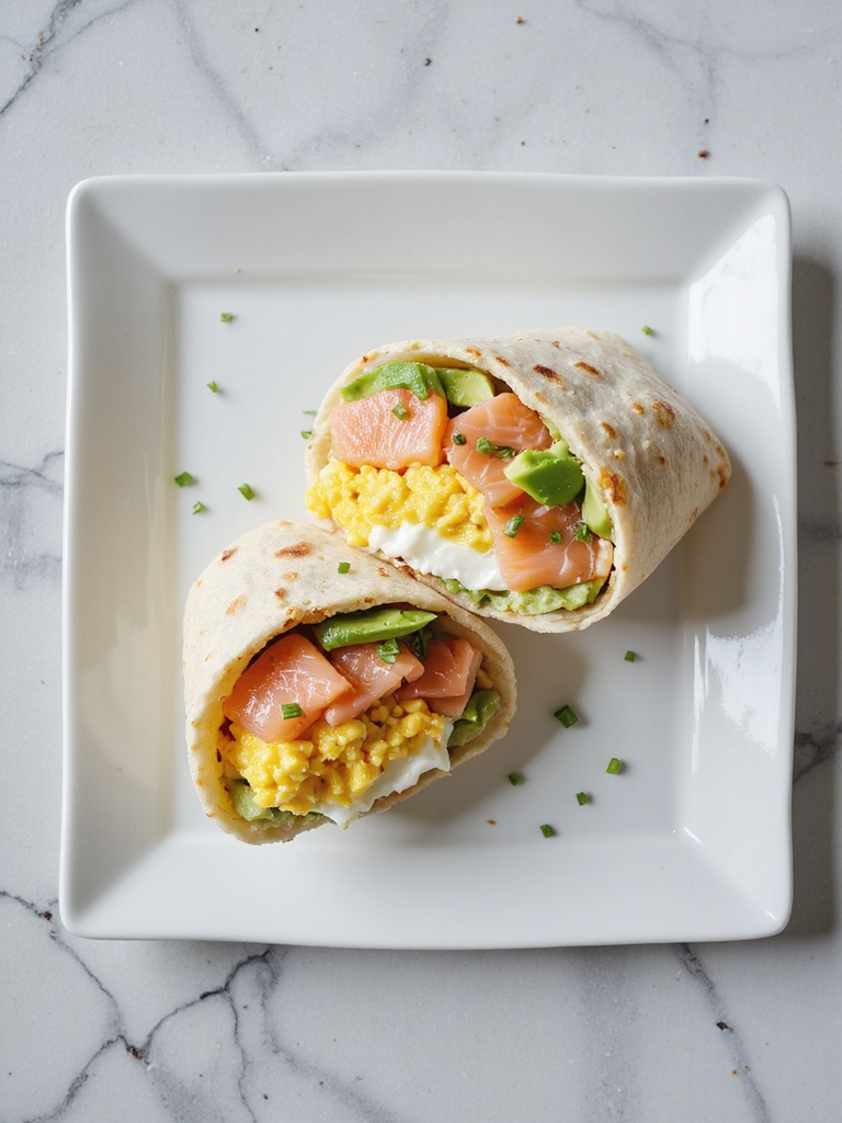 smoked salmon breakfast burrito