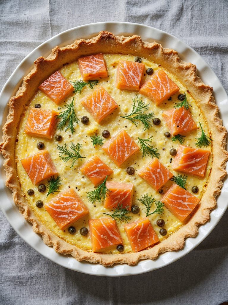 smoked salmon capers quiche recipe