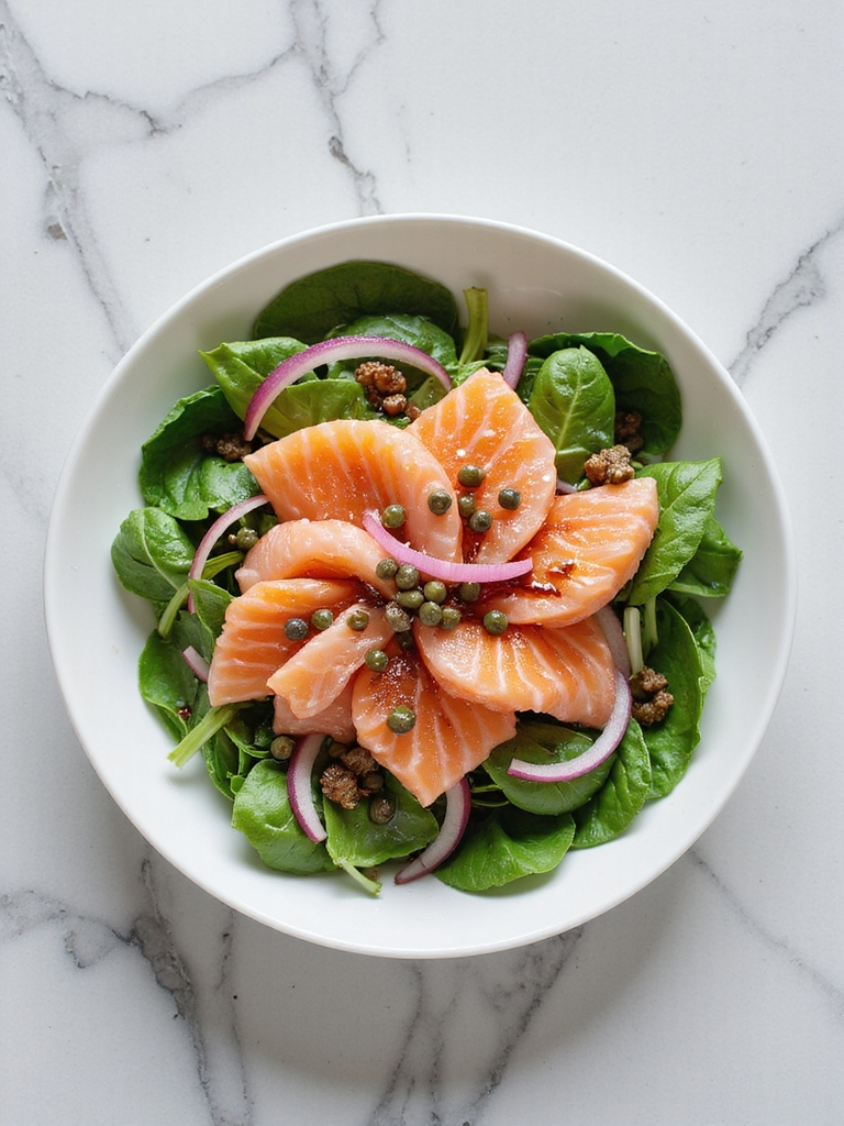 smoked salmon spinach salad
