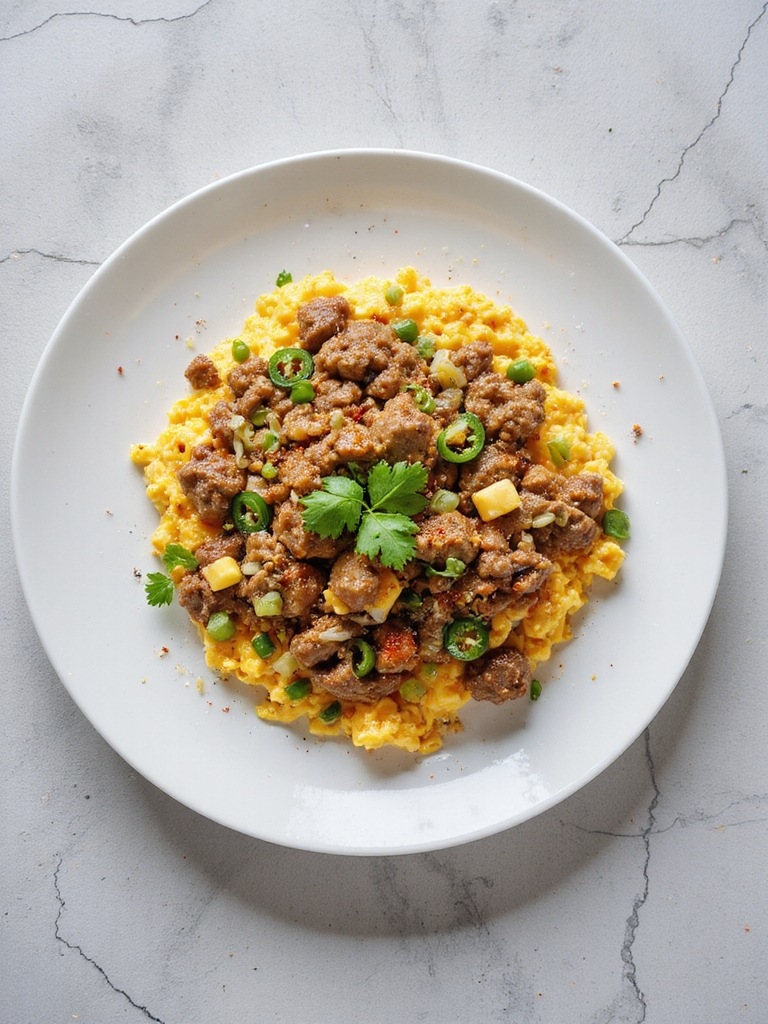 spicy beef egg scramble