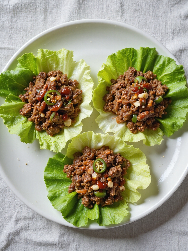 spicy beef lettuce wraps