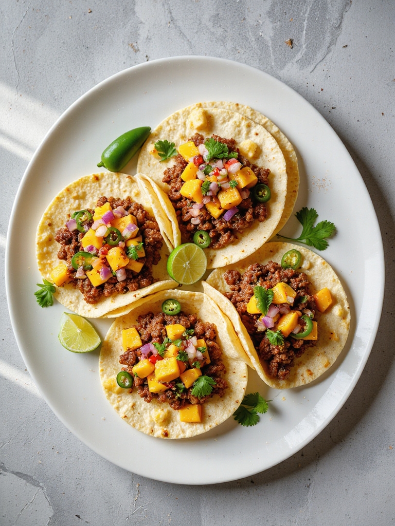 spicy beef sweet mango salsa