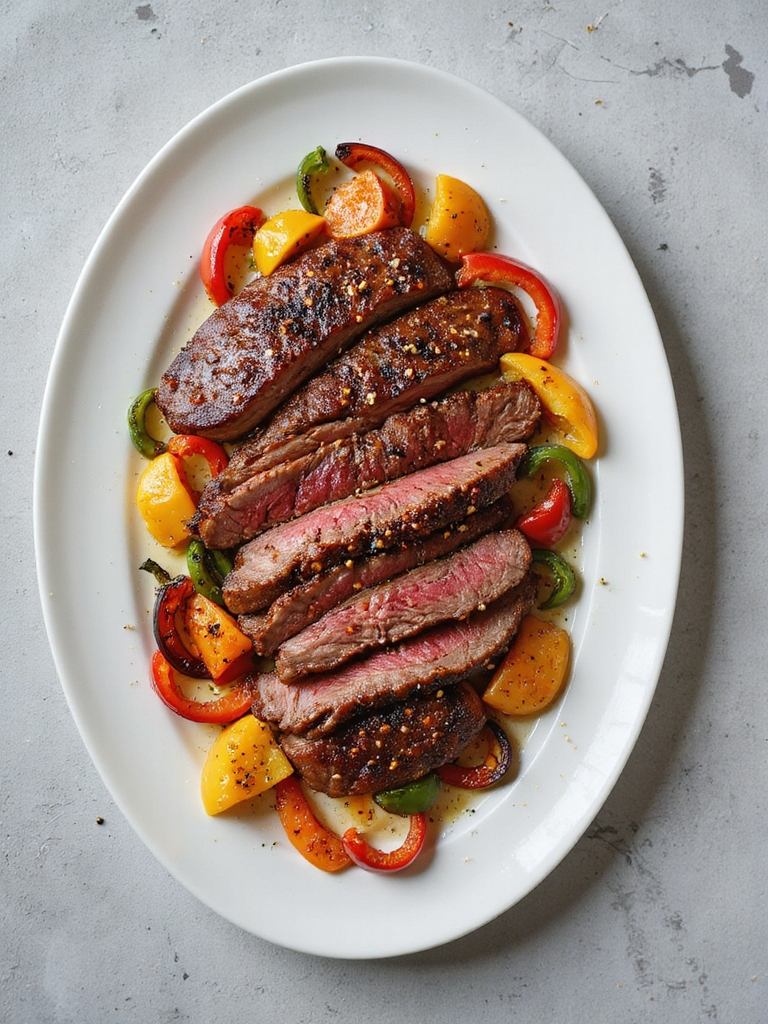 spicy cajun sirloin peppers