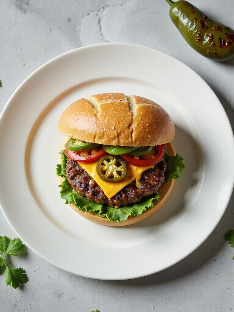 spicy cheesy southwestern burger